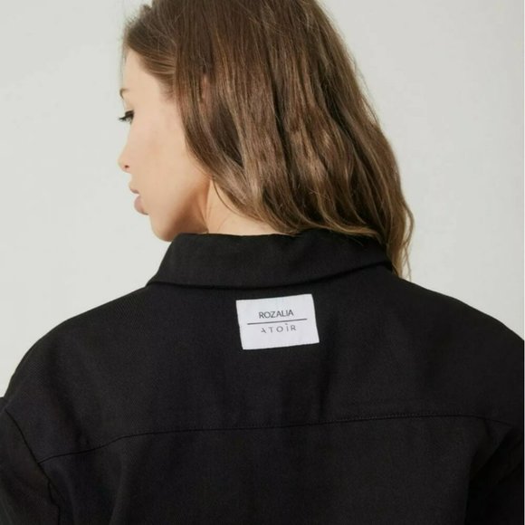 ROZALIA X ATOIR The Collar Top Black Size S M RRP $199 BNWT - Picture 4 of 6